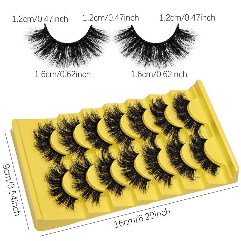 Fluffy Dramatic False Eyelashes, 7 Pairs 3D Thick Faux Cluster Lashes for Eyelash Extensions, Natural Curling Full Volume Fake Eyelash for Lashes Extensions