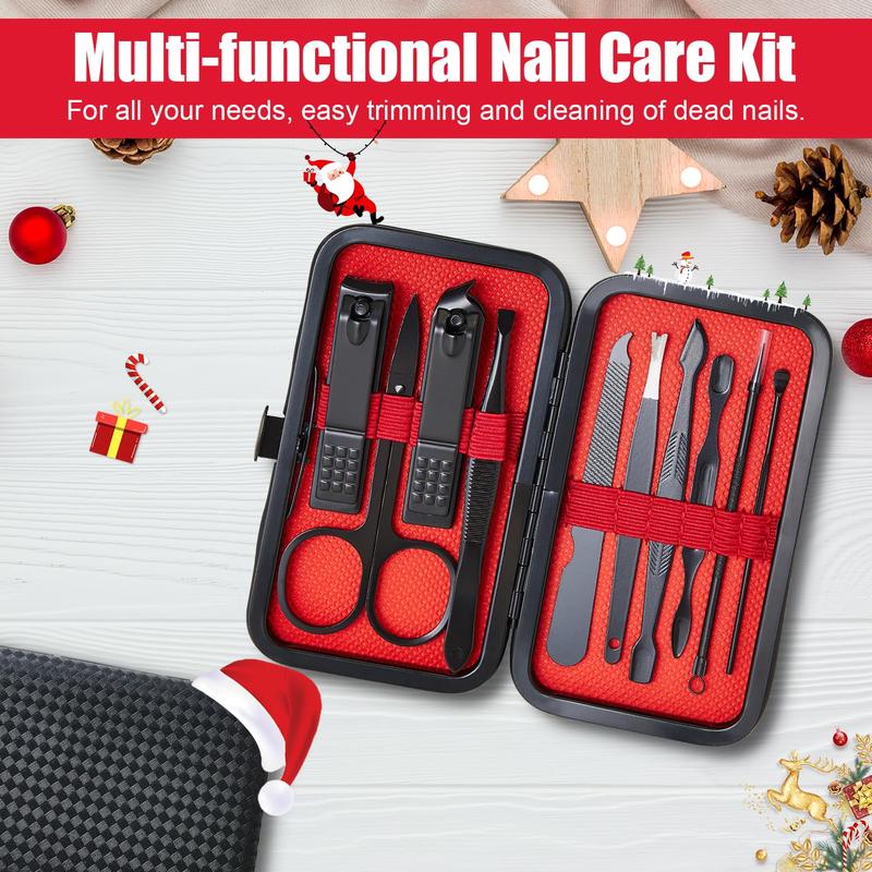 Manicure Set 10 in 1 Funny Mens Christmas Gifts  Clipper Kit Christmas Stocking Stuffers Mens Grooming Kit Travel  Set Santa Gifts for Men Momen Boys Husband Boyfriend Parents