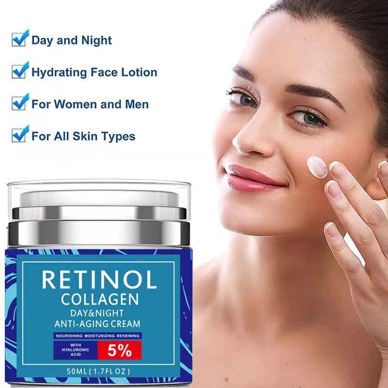 Retinol & Collagen Moisturizing Night Cream, Hydrating Nourishing Face Cream, Face Moisturizer for Women & Men All Skin Types