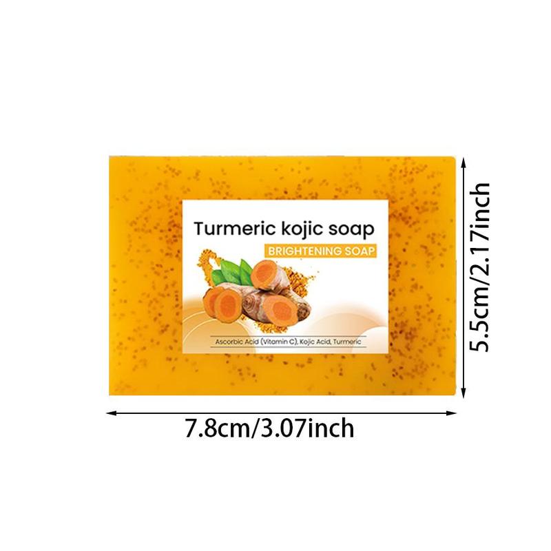 Turmeric Lemon Soap, 6 Counts set Deep Cleansing Body & Face Care Soap Bar with 2 Soap Nets, Skin Care Handmade Soaps for Men & Women