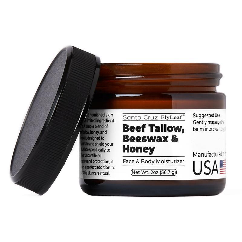 Beef Tallow Beeswax and Honey Face Moisturizer for Acne Organic Skincare Clear Skin Repair