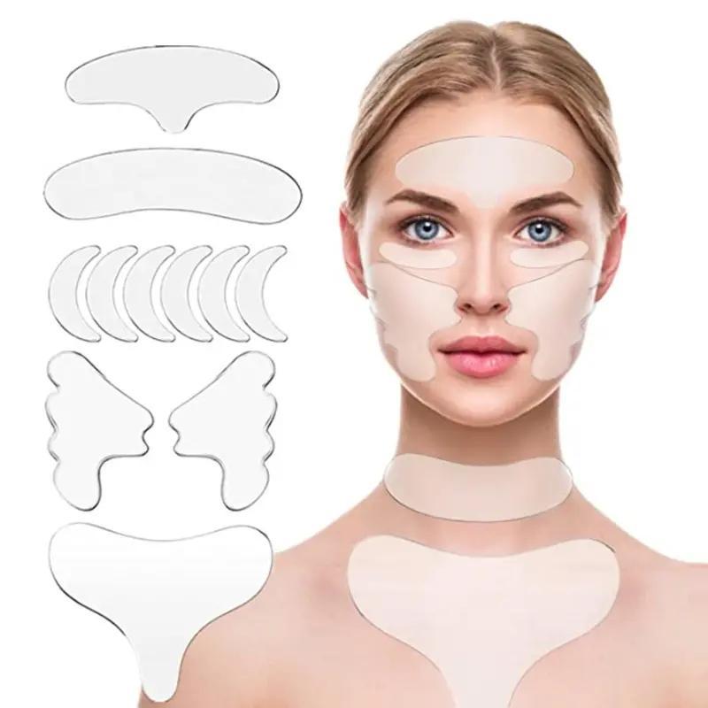 Reusable Facial Wrinkle Patches for Christmas Gift, 11pcs Silicone Skin Smoothing Pads, Facial Skin Smoothing Pads, Professional Skin Care Tools for Women, Skincare Products, Skincare Tools for Christmas