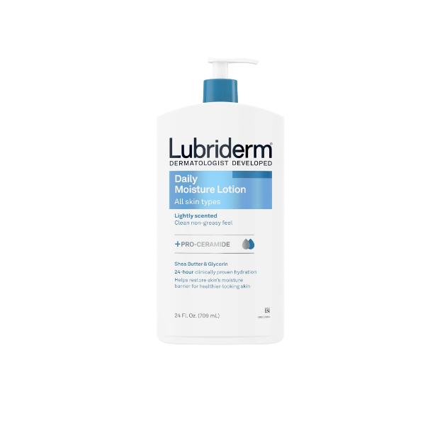 Lubriderm Daily Moisture Lotion + Pro-Ceramide with Shea Butter and Glycerin, 24 fluid ounces, (Pack of 1) | Helps Moisturize Dry Skin, Hydrating body lotion