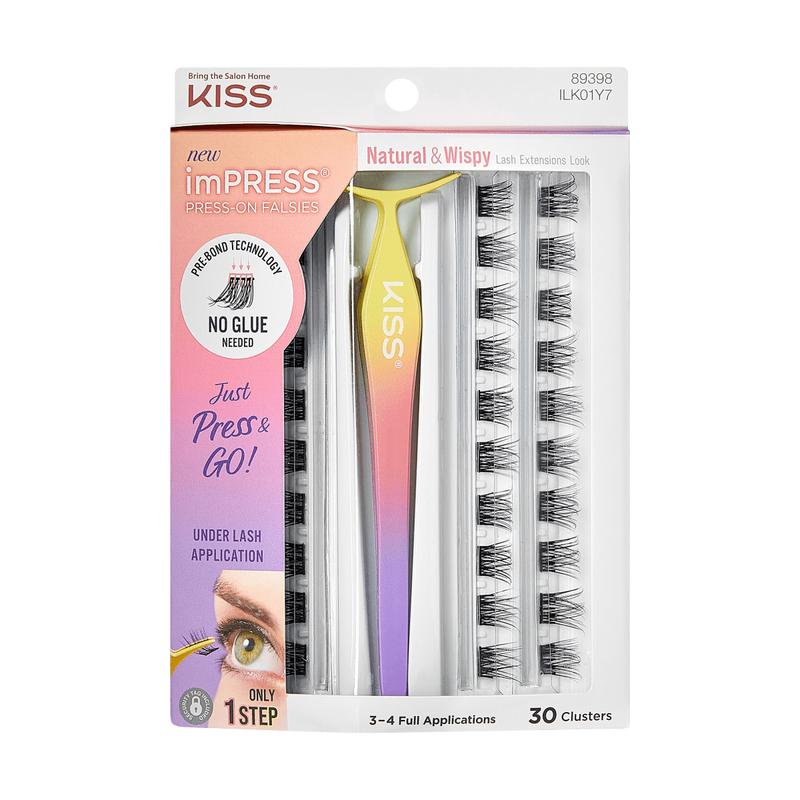 imPRESS Falsies Self Adhesive Eyelashes, 30 Lash Clusters - Natural & Wispy