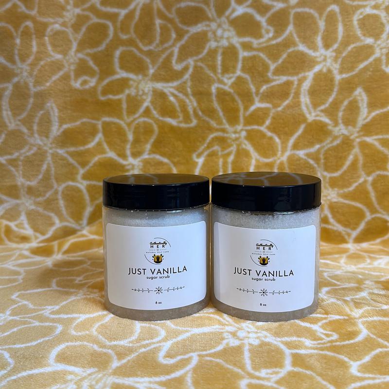 Sugar Scrub - Just Vanilla and Her Warmth Exfoliating Scrub for Soft and Smooth Body and Skin Hydration Self-Care Essentials Glow