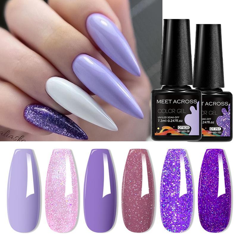 Nail Gel Polish Set, 10pcs set Colorful Glitter Gel Nail Polish, Need Lamp Cure Semi Permanent UV Gel, Fall Winter Gel Nail Polish Collection