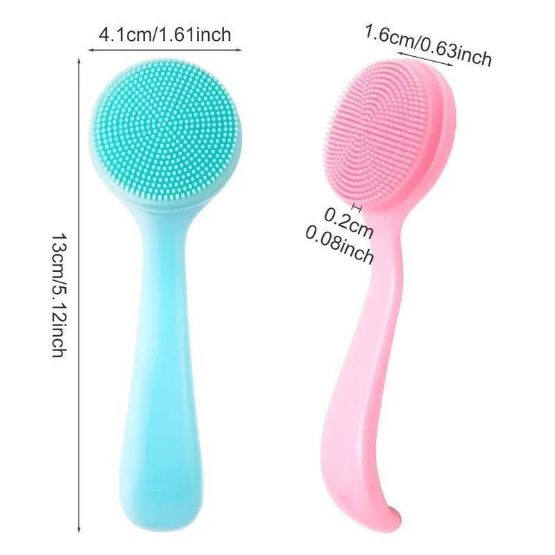 Silicone Facial Cleansing Brush for Women, 2 Counts Comfort Soft Face Scrubber Brush for Daily Use, Face Deep Cleaning & Massage Tool, Summer Skin Care Tool, Fall Gift, Night Routine, Christmas Gift