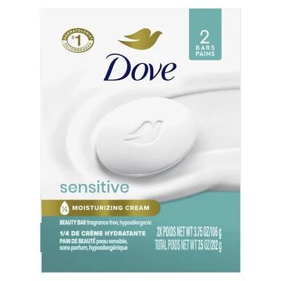 Dove Beauty Sensitive Skin Moisturizing Unscented Beauty Bar Soap