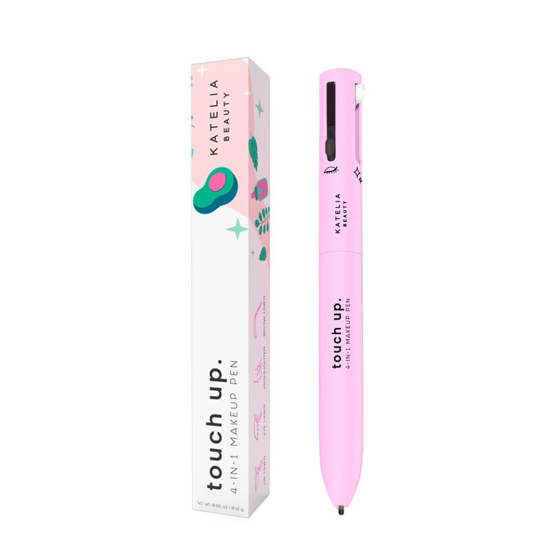 Katelia Beauty Touch Up 4-in-1 Makeup Pen (Eyeliner, Brow Liner, Lipliner, & Highlighter) All-in-One, Multi-Functional Portable Beauty Product, On The Go Travel Makeup Pencil, Refillable Magic Pen, Handy Kit, Waterproof,