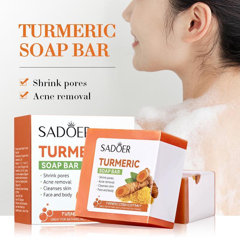 Handmade Turmeric Soap, Natural & Organic Handmade Comfort Soap for Body & Face, Exfoliating & Nourishing Soap for Daily Use, Natural Turmeric Bar Soap, Turmeric Kojic Acid Soap, Christmas Body Care Products