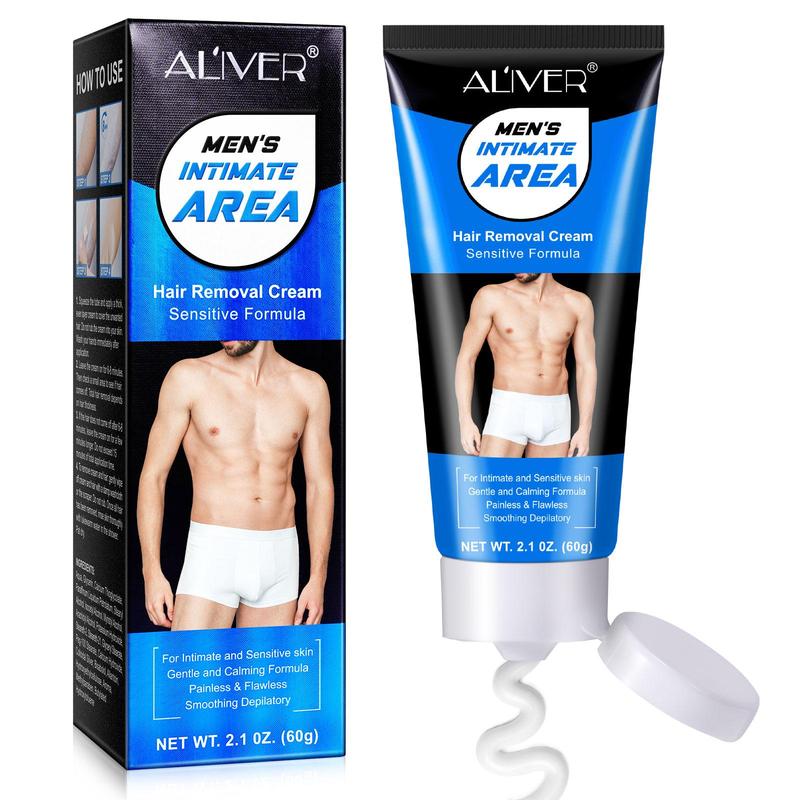 Men's Intimate Area Hair Removal Cream, 1 Box 2 Boxes Gentle Formula Hair Removal Cream, Suitable for Arms, Legs, Underarms