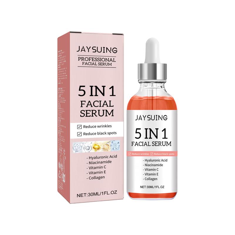 Vitamin C Face Serum, Hydrating 5-In-1 Skincare Formula with Vitamin C, E, Hyaluronic Acid, Collagen, and Niacinamide for Moisture, Skin Firmness, and Even Tone 30ml