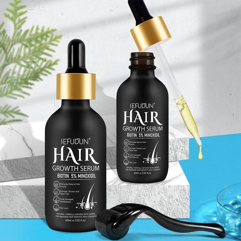 2 Minoxidil Hair Sprays & 1 Microneedle Roller Kit, 3 Counts set Moisturizing Hair Care Spray for Making Thin Hair Look Thicker, Haircare Products