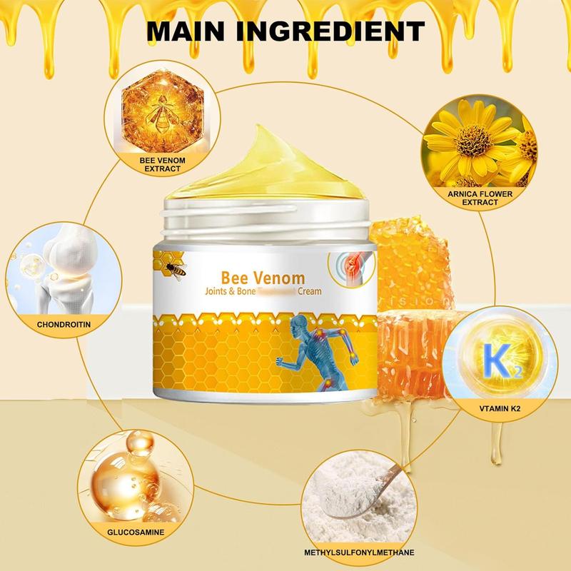 Bee Venom Cream,Bee Venom Advanced Joint and Bone Cream,New Bee Venom Gel Cream,Propolis Professional Joint Cream,Soothing Provides for Neck,Waist,Back Hand Feet and Leg, Men&Women-30ML( 2 Bottle)