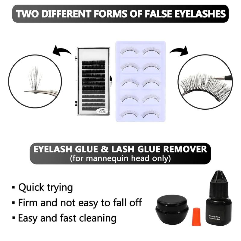 325 count Lash Extension Kit, Professional Lash Extension Supplies Kit with Lash Clusters,Lash Fan, Extension Glue,Eyelash Remover,Tweezers, Lash Extension Beginners (Black) Makeup Silicone