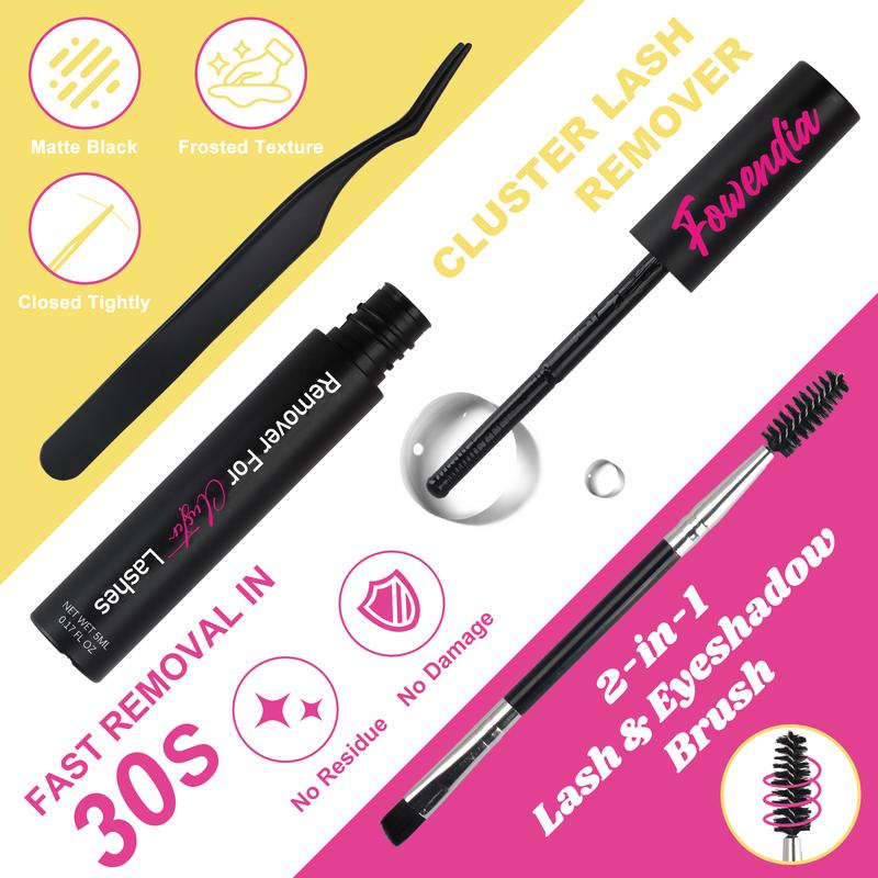 Fowendia Manga Lashes Cluster Lashes C D Curl DIY Lashes Extension Kit and Lash Clusters Fall Deals For You Campaign 8-18mm with Bond, Seal, and Remover - Ultra-Thin Transparent Bands, No-Glue Lower Lashes, Lash magic Anime Fake Eyelashes Extensions Kit