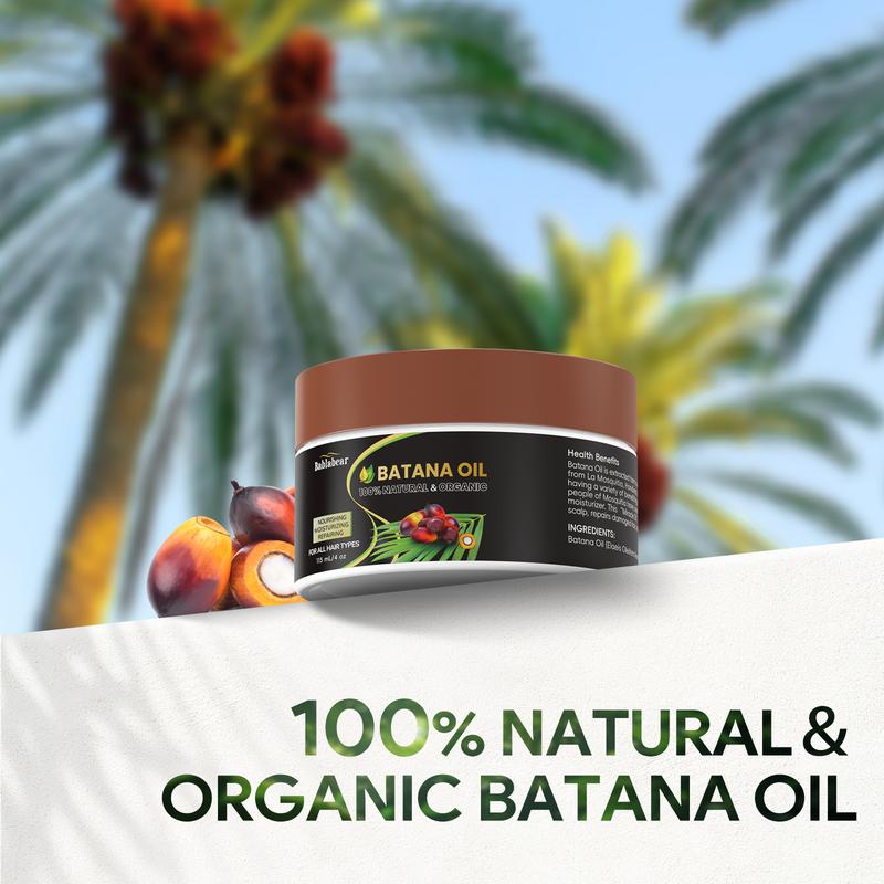 BABLABEAR 100% Unrefined Batana Oil from Honduras – Fuller, Thicker Hair for Women & Men, Silky Conditioning, Frizz Control & Color Care