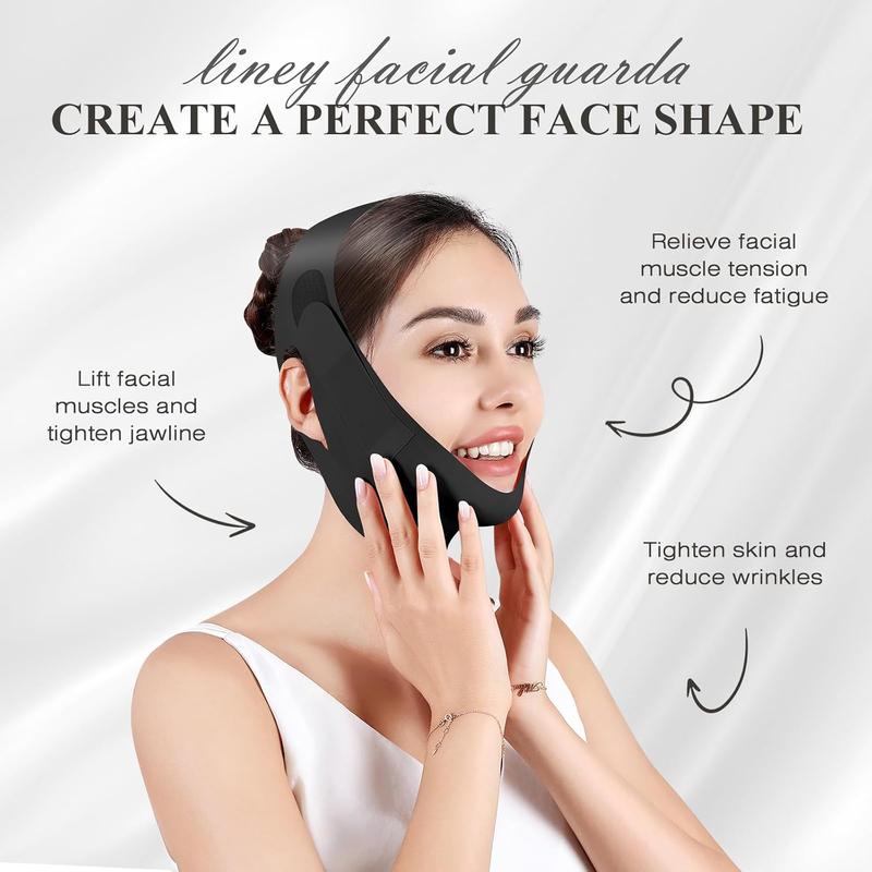 Chin Strap for Sleeping,Adjustable Chin Strap,Jaw Strap,Jawline Shaper,Face Slimming V Line Lifting Mask,Black,M Skincare Comfort