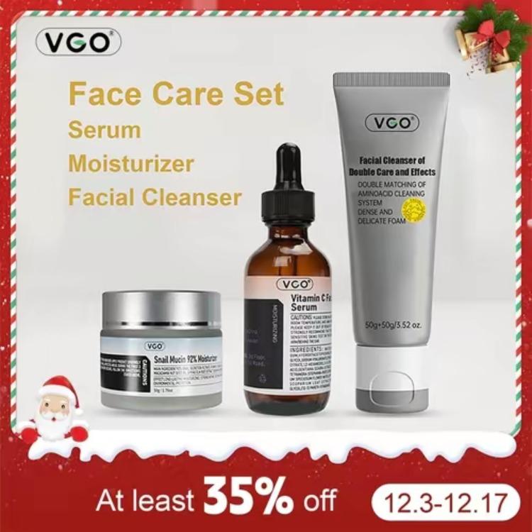 VGO-Vitamin C Serum Moisturizer and Facial Cleanser Set Cleansing Moisturizing Suitable for sensitive skin-Live Skincare Radiance Comfort Skin Repair