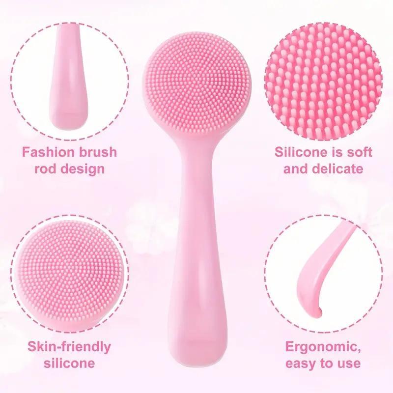 Silicone Facial Cleansing Brush for Women, 2 Counts Comfort Soft Face Scrubber Brush for Daily Use, Face Deep Cleaning & Massage Tool, Summer Skin Care Tool, Fall Gift, Night Routine, Christmas Gift