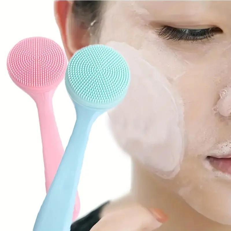 Silicone Facial Cleansing Brush for Women, 2 Counts Comfort Soft Face Scrubber Brush for Daily Use, Face Deep Cleaning & Massage Tool, Summer Skin Care Tool, Fall Gift, Night Routine, Christmas Gift