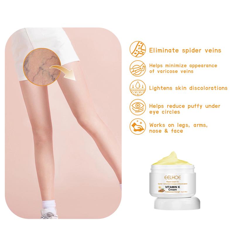 Vitamin K cream#Plant extract nourishing repair cream#Varicose veins repair relief cream#Moisturizing and hydrating lotion#Massage cream#Men and women body care. Suitable for all skin types#60g-EEA03-A030-30