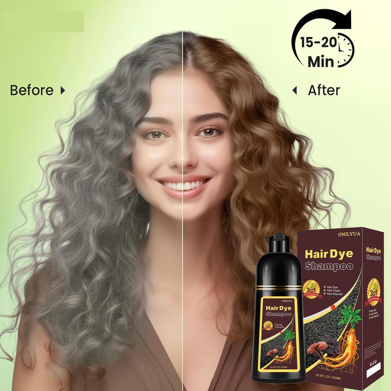 Coffee Hair Dye Shampoo 3 in 1 for Gray Hair, Long-lasting & Natual Hair Color Shampoo, Instant Hair Dye for Men Women, Effect in Minutes 16.9 Fl Oz(Coffee) Haircare