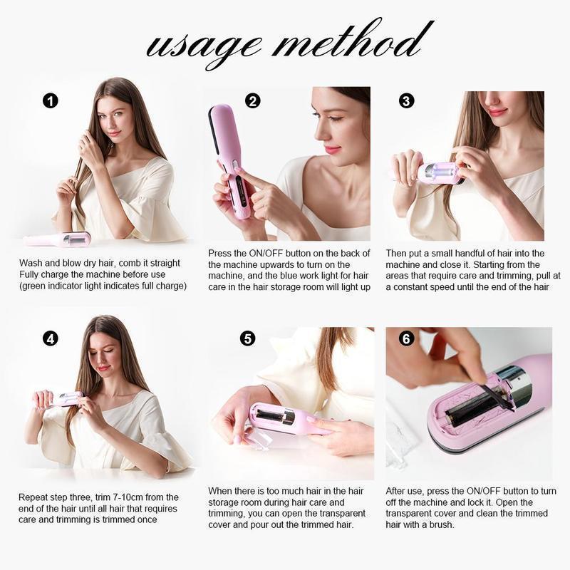 2 in 1 Hair Straightener Trimmer, 1 Set USB Rechargeable Hair Clipper for Women, Portable Hair Styling Tool for Home & Travel