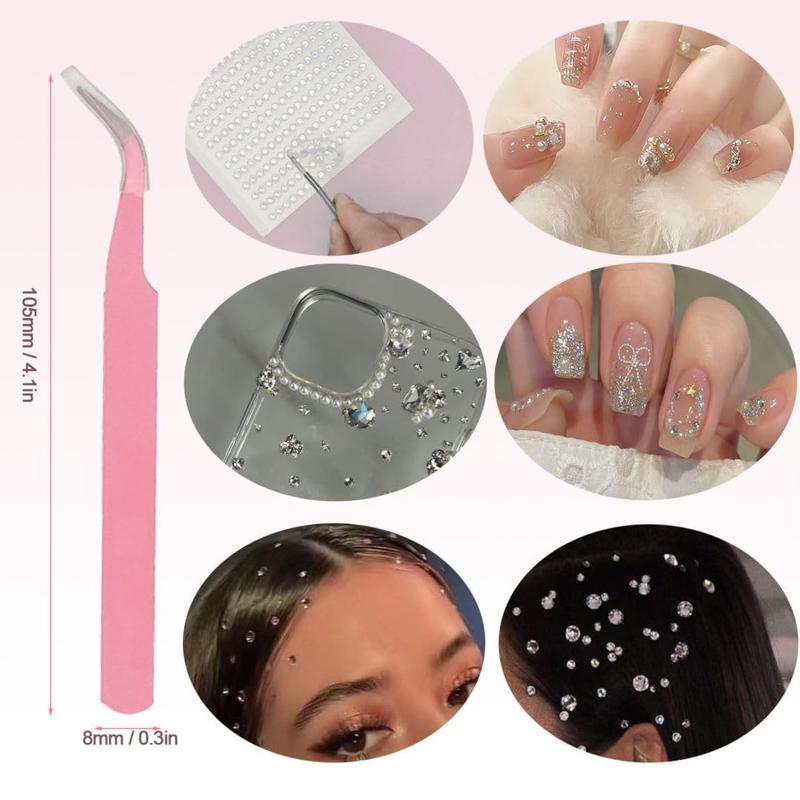 1792 pcs self-adhesive face gems (3 4 5 6 mm) for eyes, body, and nails. Includes crystal stickers and a pick-up tweezer for easy application.