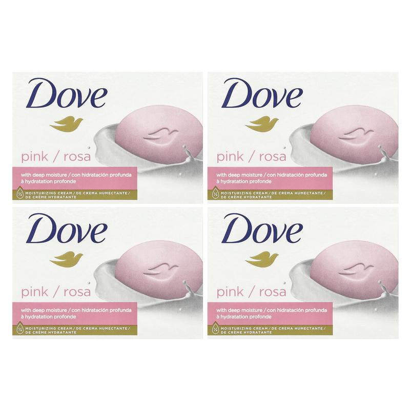 Dove Beauty Bar Soap with Deep Moisture, Pink, 4 Bars, 3.75 oz (106 g) Each