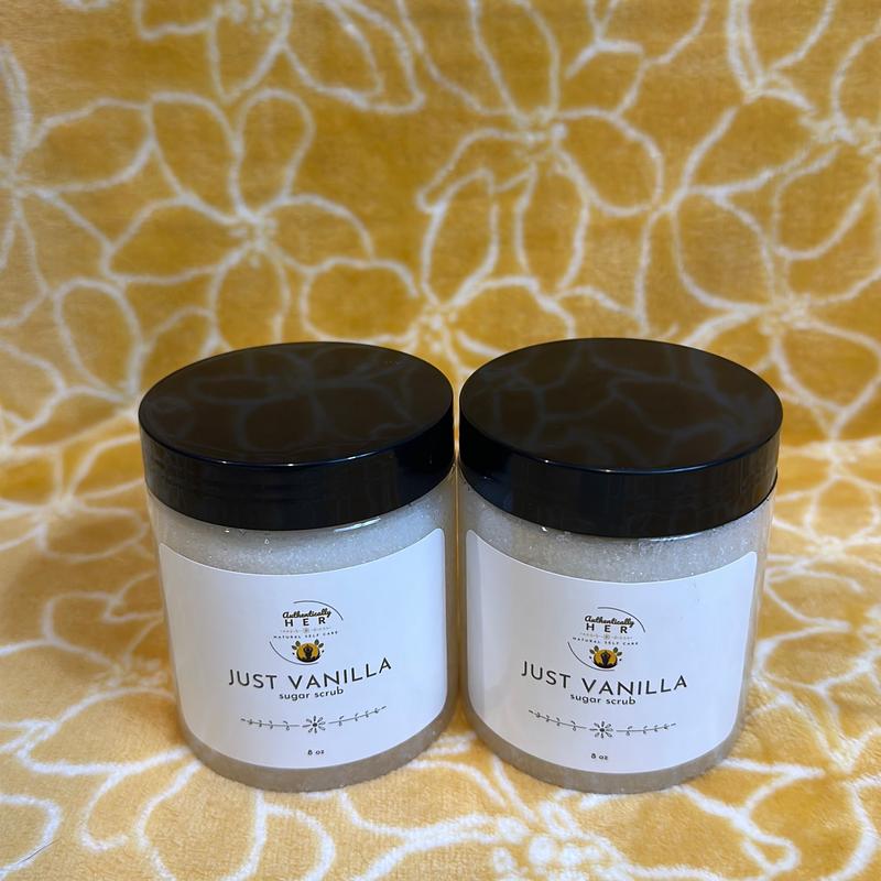 Sugar Scrub - Just Vanilla and Her Warmth Exfoliating Scrub for Soft and Smooth Body and Skin Hydration Self-Care Essentials Glow