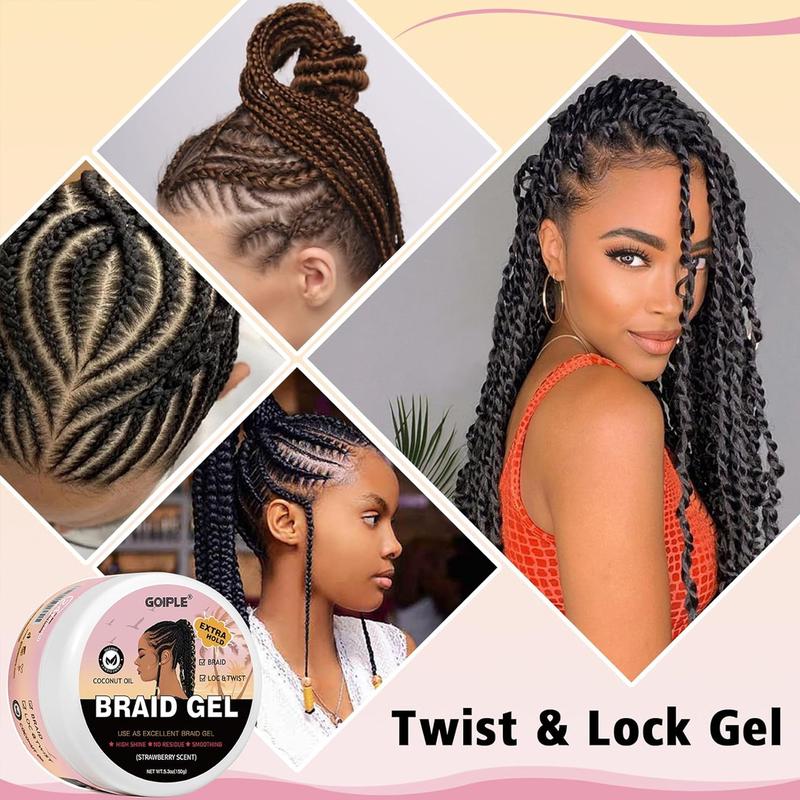 Smoothing Braid Gel for Perfect Braids, Locs, and Twists - High Shine, Frizz-Free, and Long-Lasting Hold