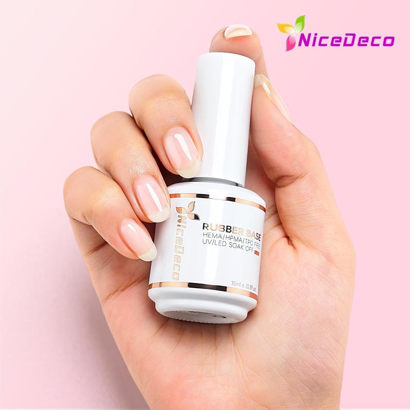 Nicedeco Clear Rubber Base Gel Polish and No Wipe Gel Top Coat