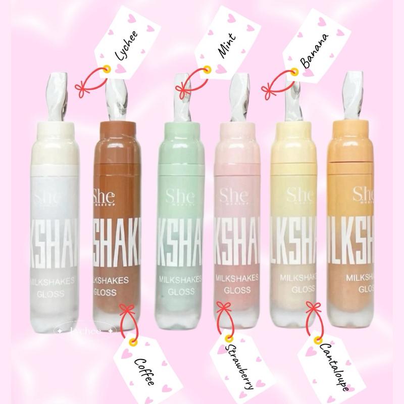 6 Set S.he Makeup Milkshake Lip Gloss Treatment Nourishing