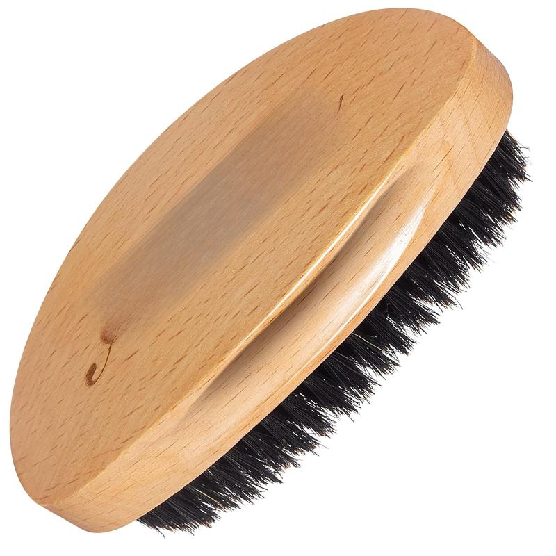 Wave Brush for Men - Beech  & Black  for Cultivating Beards, Hair Waves, and Wolfing