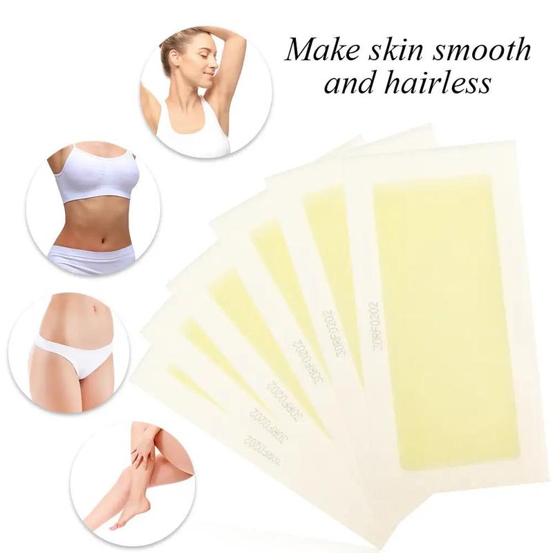 Waxing Strips Depilator, 60pcs Hair Removal Waxing Strips & 10pcs Finish Wipes, Hair Removal Tools for Men & Women