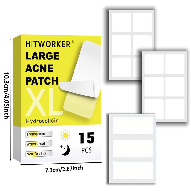 Large Clear Acne Patch, 15pcs box Hydrocolloid Acne Cover Patch, Acne Patches for All Skin Types, Skin Care Products for Daily Use