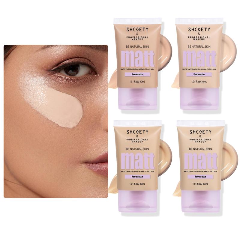 Long-lasting Matte Liquid Foundation, Natural Concealer Foundation, Moisturizing Full Coverage Flawless Makeup Cream, Brightening Makeup Product for Women