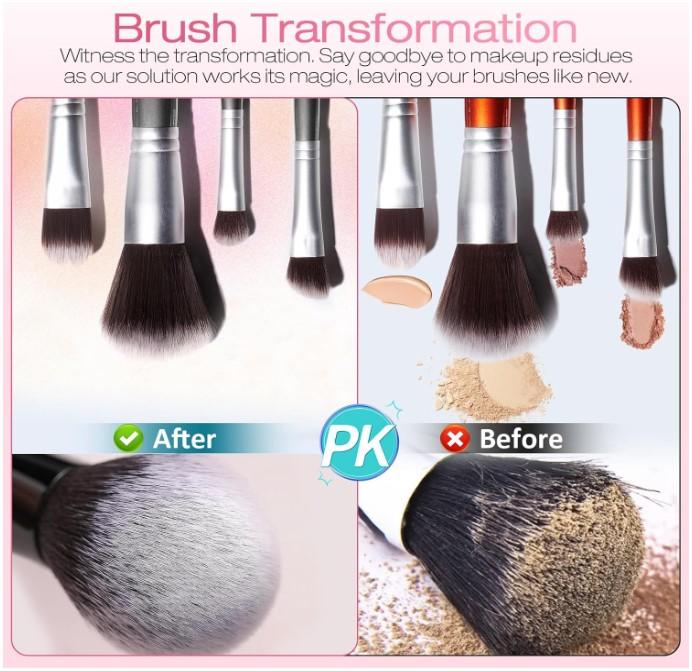 Norate Makeup Brush Cleaner, Make Up Brush Cleansers Solution, Makeup Cleaner for Makeup Brushes, Beauty Sponge, Powder Puff, Deep Clean Brush Shampoo, Gentle Formula Cruelty Free 5.3 FL.OZ