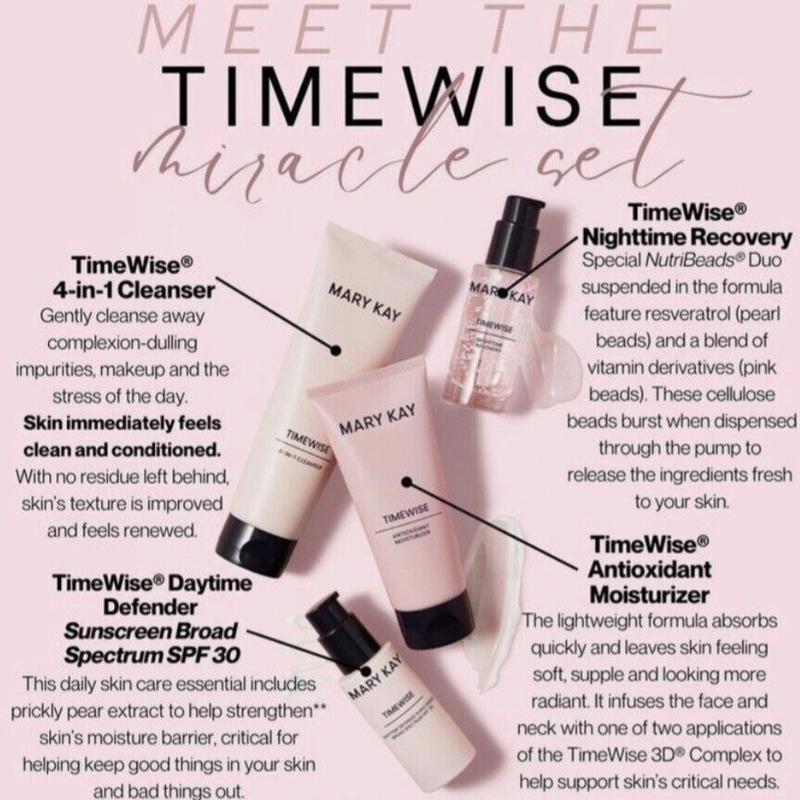 Mary Kay Skincare Timewise Miracle Set- Normal to Dry  Combination to Oily