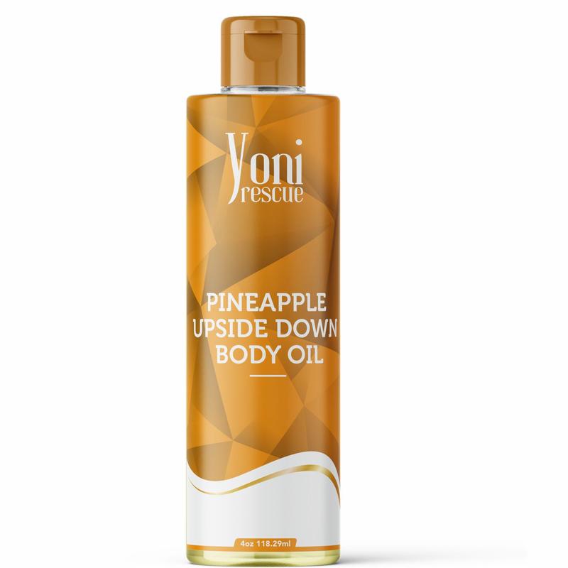 Pineapple Upside Down Body Oil, 4oz, with Apricot, Jojoba, Avocado Oils & Vitamin E Oil, Fast-Absorbing, Nourishes and Hydrates Skin, Skin Repair, Body Care, Ideal for All Skin Types, Tropical Fragrance Moisturizer by Yoni Rescue