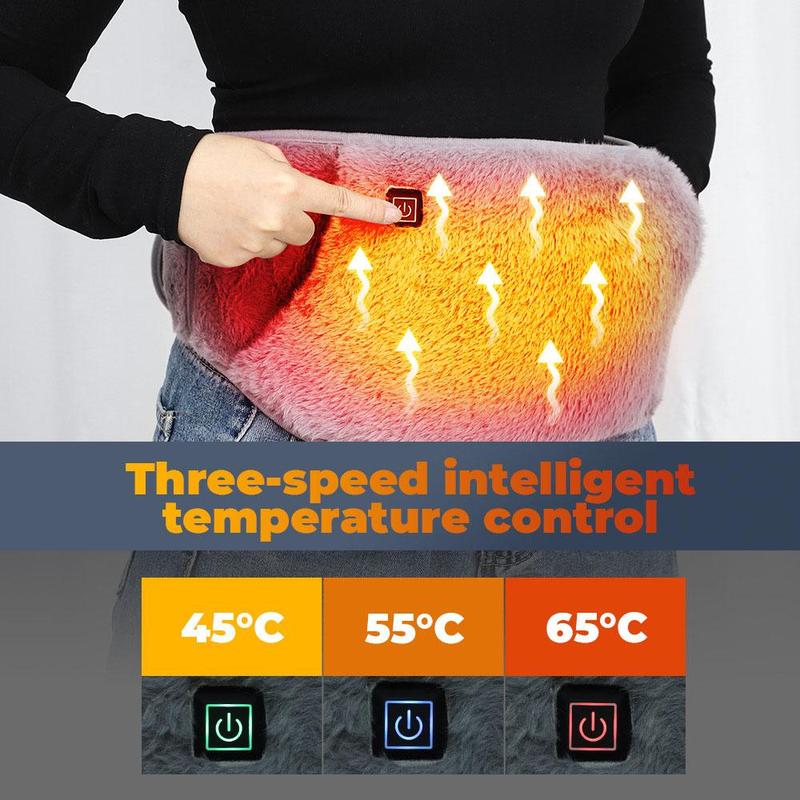 Electric Heated Waist Massager, USB Rechargeable 3 Temperature Control Uterus Warmer Belt, Handheld Massager Heating Pad for Women, Christmas Gift, Stocking Fillers