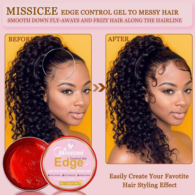 Lace Front Wig Adhesive Kit with Strong Hold, Includes Wig Glue Remover, Hair Wax Stick, Edge Control Gel, and Elastic Band for Easy Hair Styling