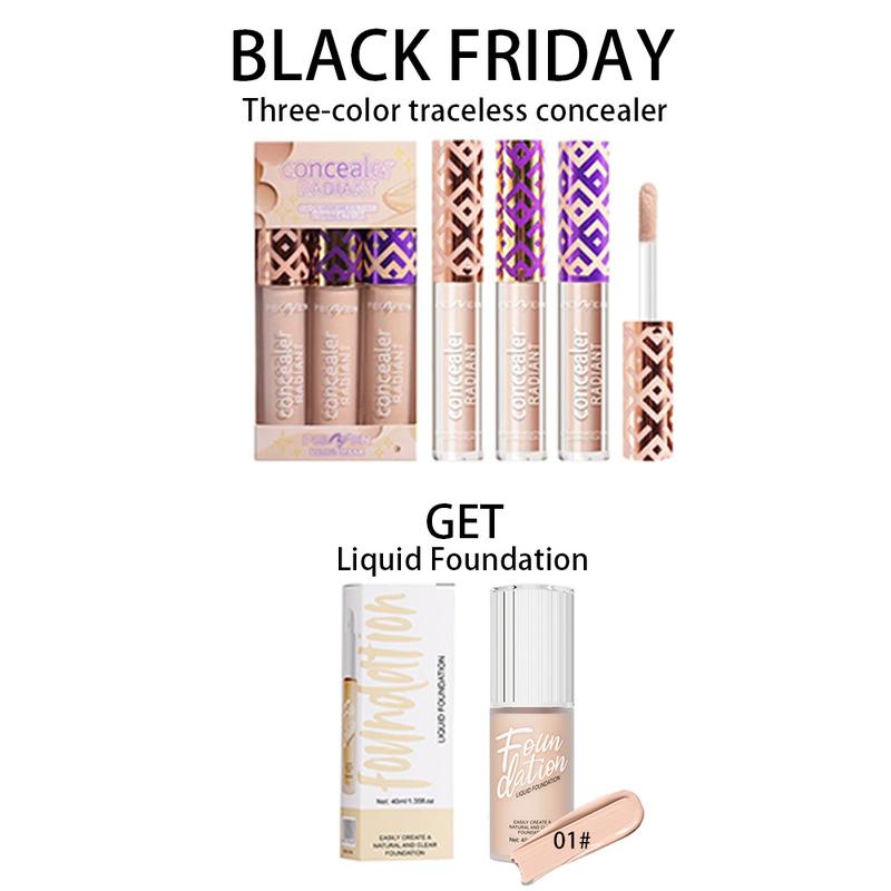 Black Friday Sale - High-Illuminating Foundation for Natural, Flawless Skin, with a Free Full Coverage Trio of Foundation Colors