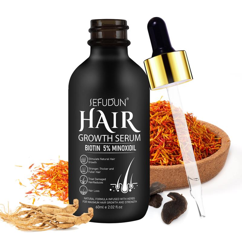 Sefudun 5 % Minoxidil Hair Serum, 60ml Available morning and evening for Longer Thicker Hair, Thanksgiving Christmas Gift