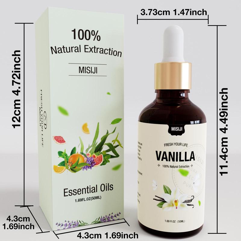 50ml Vanilla Essential Oil, Natural Extract Essential Oil, Home Fragrance for Home Spa, Aromatherapy Essential Oil for Relaxation & DIY Soap & Candle