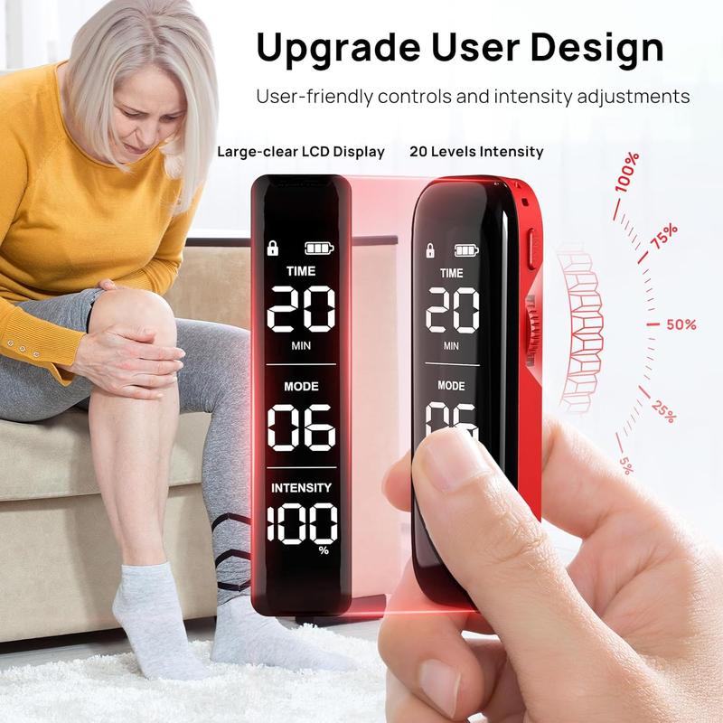 TENS Unit Muscle Stimulator,Dual Channel,Upgrade 6 Modes 20 Levels Intensity,Compact and Rechargeable TENS EMS Machine for Pain Relief,One-Key Intensity Control for Physical Therapy Shoulder Recovery