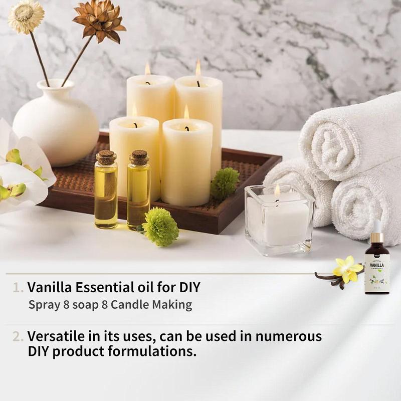 50ml Vanilla Essential Oil, Natural Extract Essential Oil, Home Fragrance for Home Spa, Aromatherapy Essential Oil for Relaxation & DIY Soap & Candle