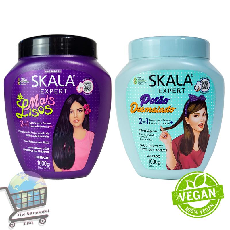 SKALA Expert Collection (Mais Lisos) - Extra Straight 2 in 1 Treatment Cream. Straight without Frizz   Enriched withVitamin e and D-Panthenol   With Rice Proteion, Corn Starch and Aminoacids   Net 35.2Oz (1000g) Conditioner Haircare