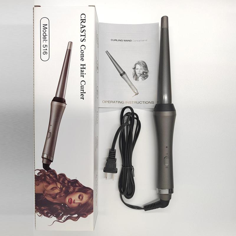 Ceramic Hair Curler, Instant Heating Hair Curling Wand with Anti-scalding Stand, Professional Hair Styling Tool for Women & Girls